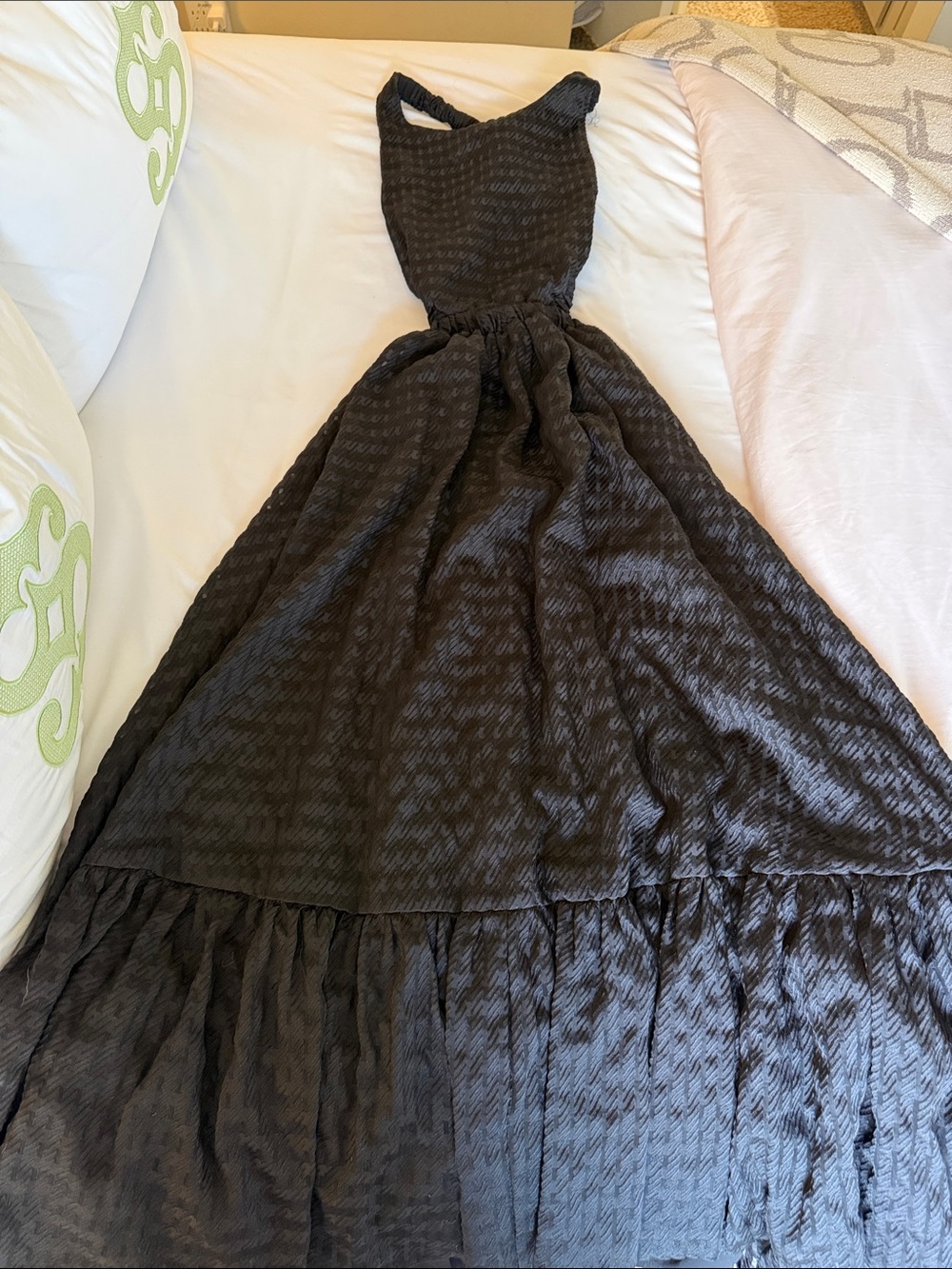 ASOS Black Textured Halter Maxi Dress